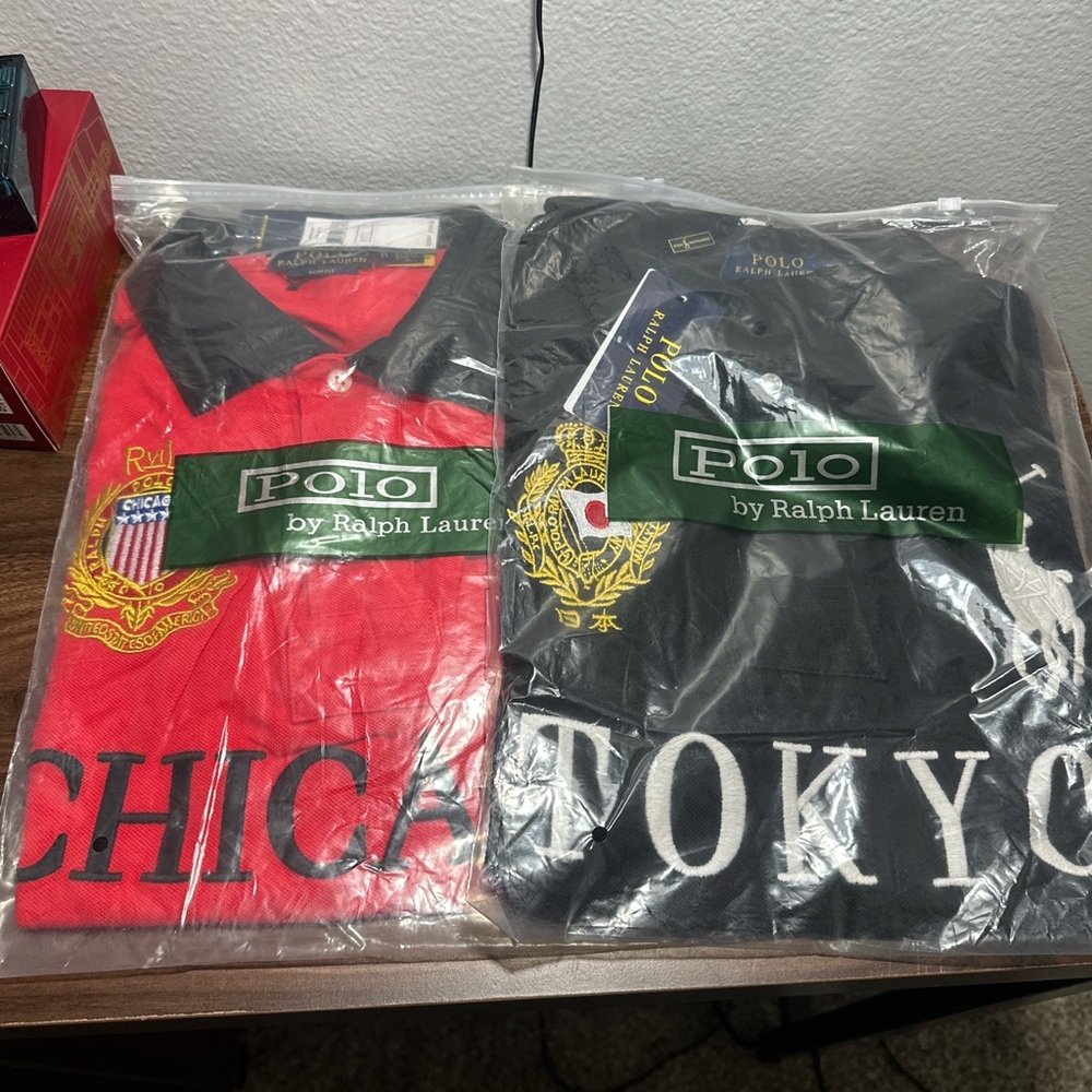 Polo by Ralph Lauren Men's Red and Black Polo Shirts